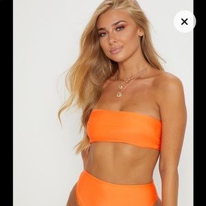 Orange Bandeau Bikini Top